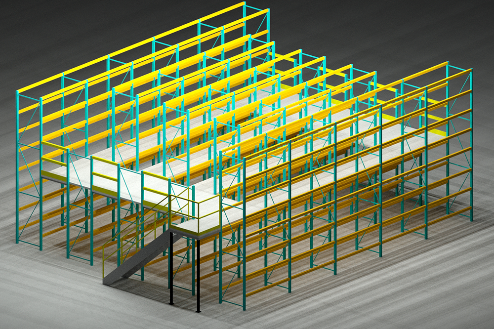 Rendering of a Rack Supported Mezzanine